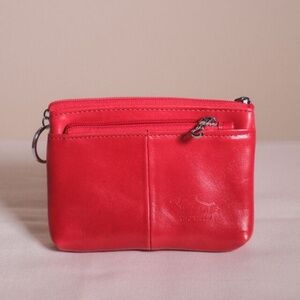 Mara's Italian leather small red shopping wallet good for travel